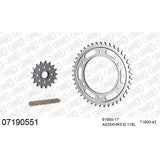 AFAM AFKIT100261 A525XHR3-G 118L Chain & 17-42T Steel Sprocket Kit for Royal Enfield 500 16-20