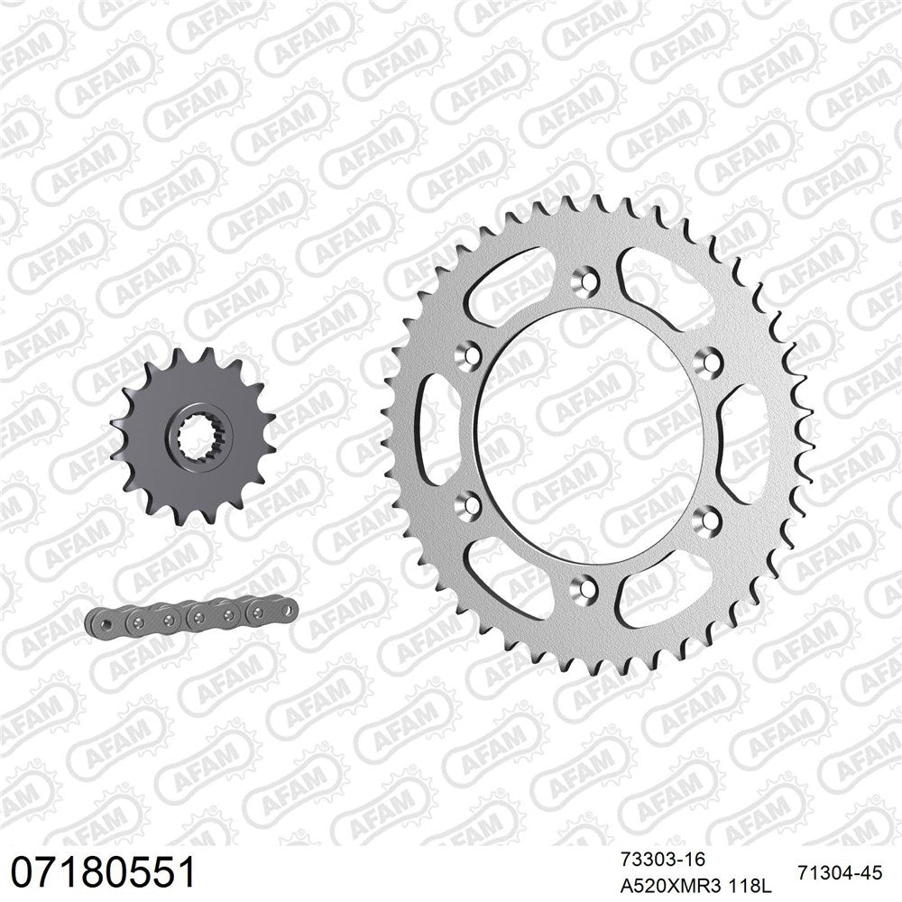 AFAM AFKIT100271 A520XMR3 118L Chain & 16-46T Steel Sprocket Kit for Royal Enfield Himalayan 400/411 16-24