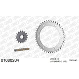 AFAM AFKIT103821 A525XHR3-G 110L Chain & 16-43T Steel Sprocket Kit for CF Moto 650GT/650MT/650NK/Kawasaki Ninja 650/Z650/Z650RS/Versys 650/ER-6n/ER-6f Models