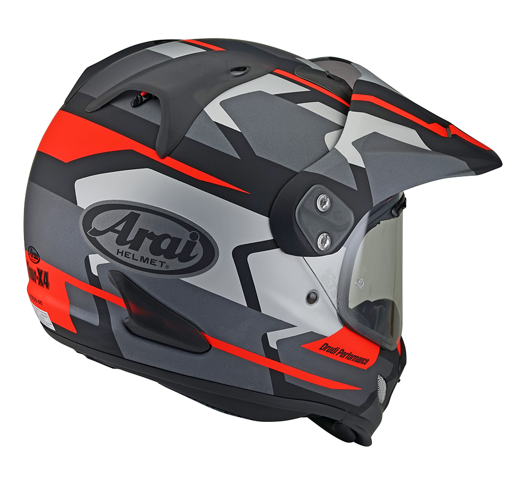 Arai XD-4 Depart Matte Grey/Red Helmet - EasyR