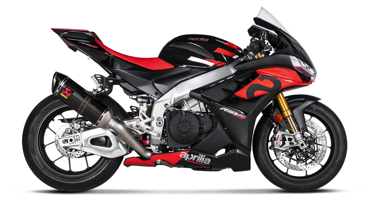 Akrapovic Slip-On Line Carbon Muffler System w/Carbon End Cap for Aprilia RSV4/Tuono V4 21-Up