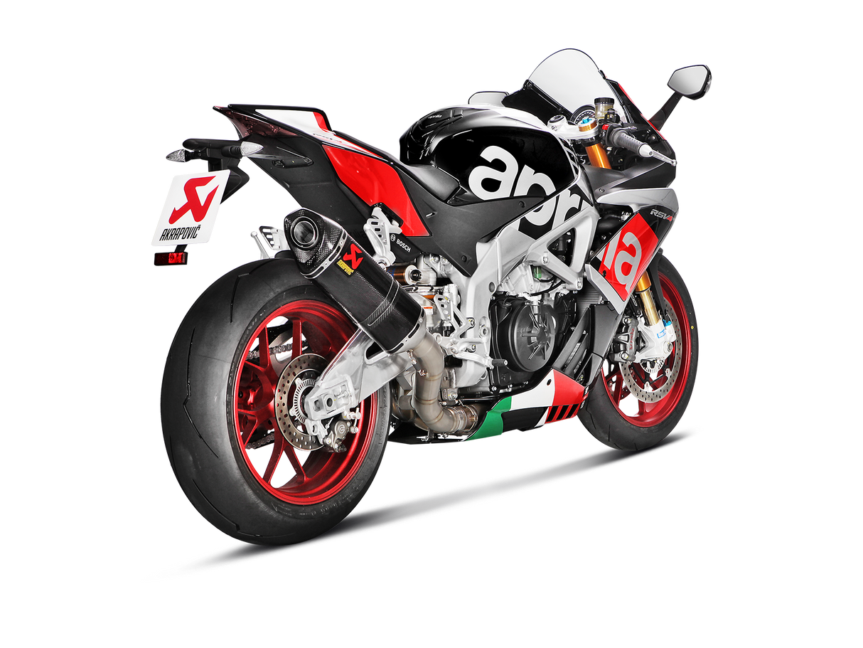 Akrapovic Slip-On Line Carbon Muffler System w/Carbon End Cap for Aprilia RSV4 15-16