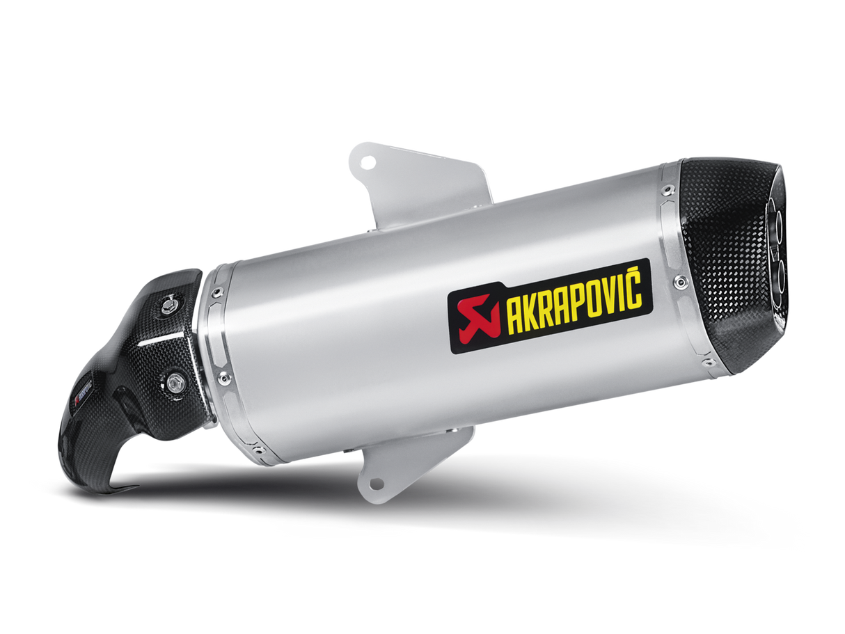 Akrapovic Slip-On Line Stainless Steel Muffler System w/Carbon End Cap for Aprilia SRV 850 12-16/Gilera GP 800 08-15