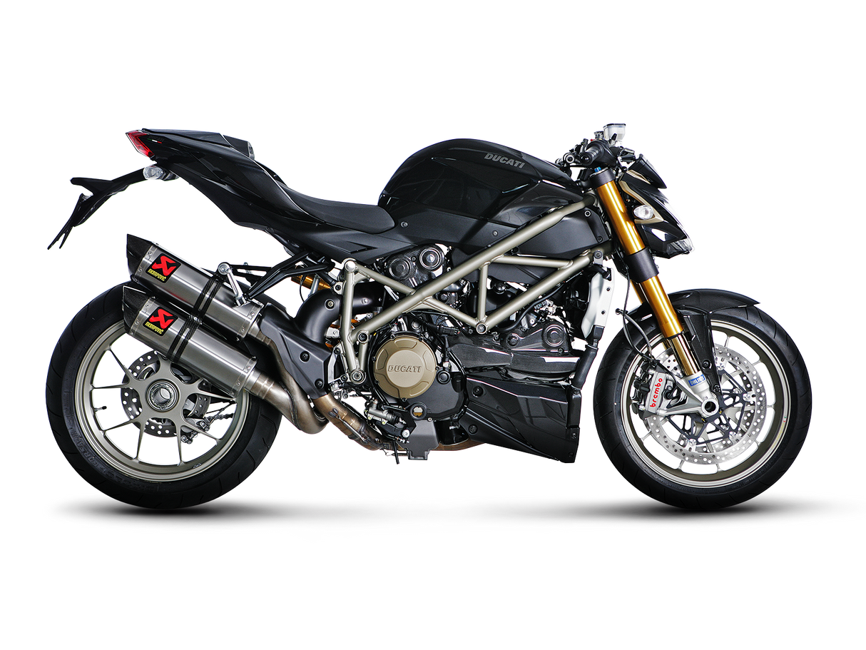 Akrapovic Slip-On Line Titanium Muffler System w/Carbon End Cap for Ducati Streetfighter 09-11/Streetfighter 848 11-15