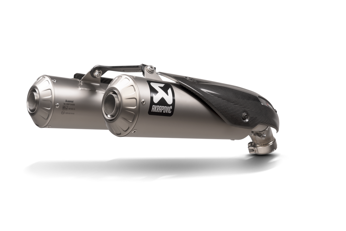 Akrapovic Slip-On Line Titanium Muffler System w/Titanium End Cap & Heat Shield for Ducati Scrambler 1100 18-Up