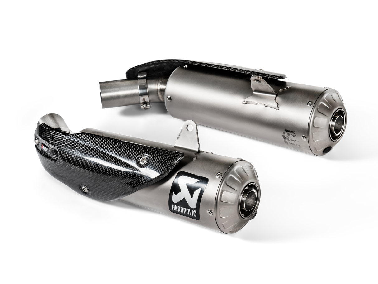 Akrapovic Slip-On Line Titanium Muffler System w/Carbon End Cap & Heat Shield for Ducati Scrambler 1100 18-20