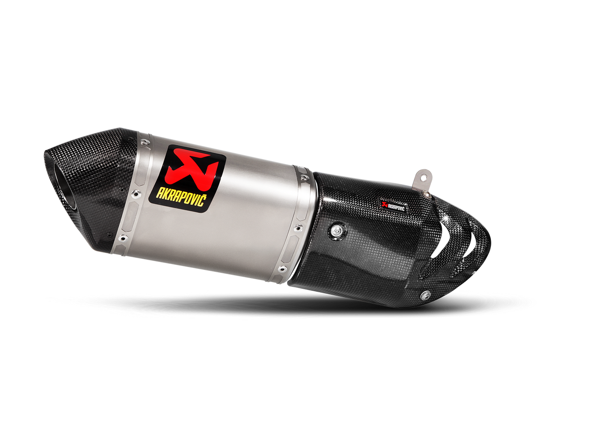 Akrapovic Slip-On Line Titanium Muffler System w/Carbon End Cap & Heat Shield for Ducati Multistrada 1200 S 15-17