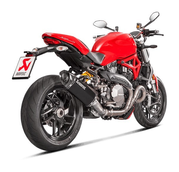 Akrapovic Slip-On Line Black Titanium Muffler System w/Carbon End Cap for Ducati Monster 821/Monster 1200/S 17-20