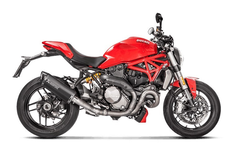 Akrapovic Slip-On Line Black Titanium Muffler System w/Carbon End Cap for Ducati Monster 821/Monster 1200/S 17-20