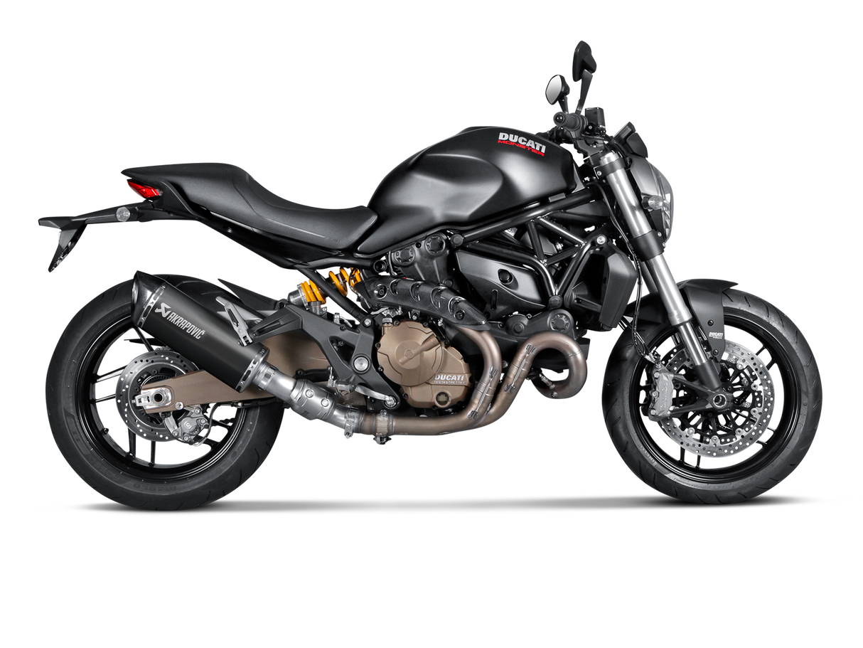 Akrapovic Slip-On Line Black Titanium Muffler System w/Carbon End Cap for Ducati Monster 821/Monster 1200/S 14-16