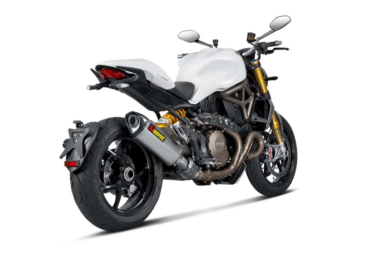 Akrapovic Slip-On Line Titanium Muffler System w/Carbon End Cap for Ducati Monster 821/Monster 1200/S 14-16