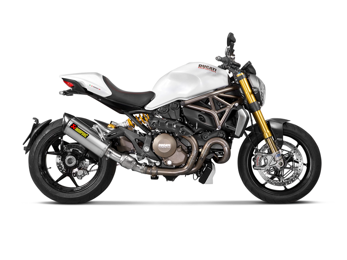 Akrapovic Slip-On Line Titanium Muffler System w/Carbon End Cap for Ducati Monster 821/Monster 1200/S 14-16