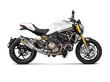 Akrapovic Slip-On Line Titanium Muffler System w/Carbon End Cap for Ducati Monster 821/Monster 1200/S 14-16