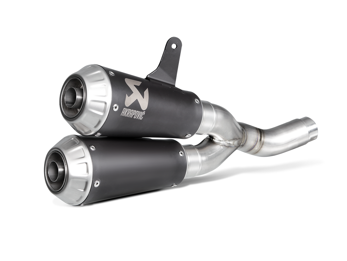 Akrapovic Slip-On Line Black Titanium Muffler System w/Titanium End Cap for Ducati Monster 659/797/797+ 17-20/Scrambler Icon/Urban Enduro/Classic/Full