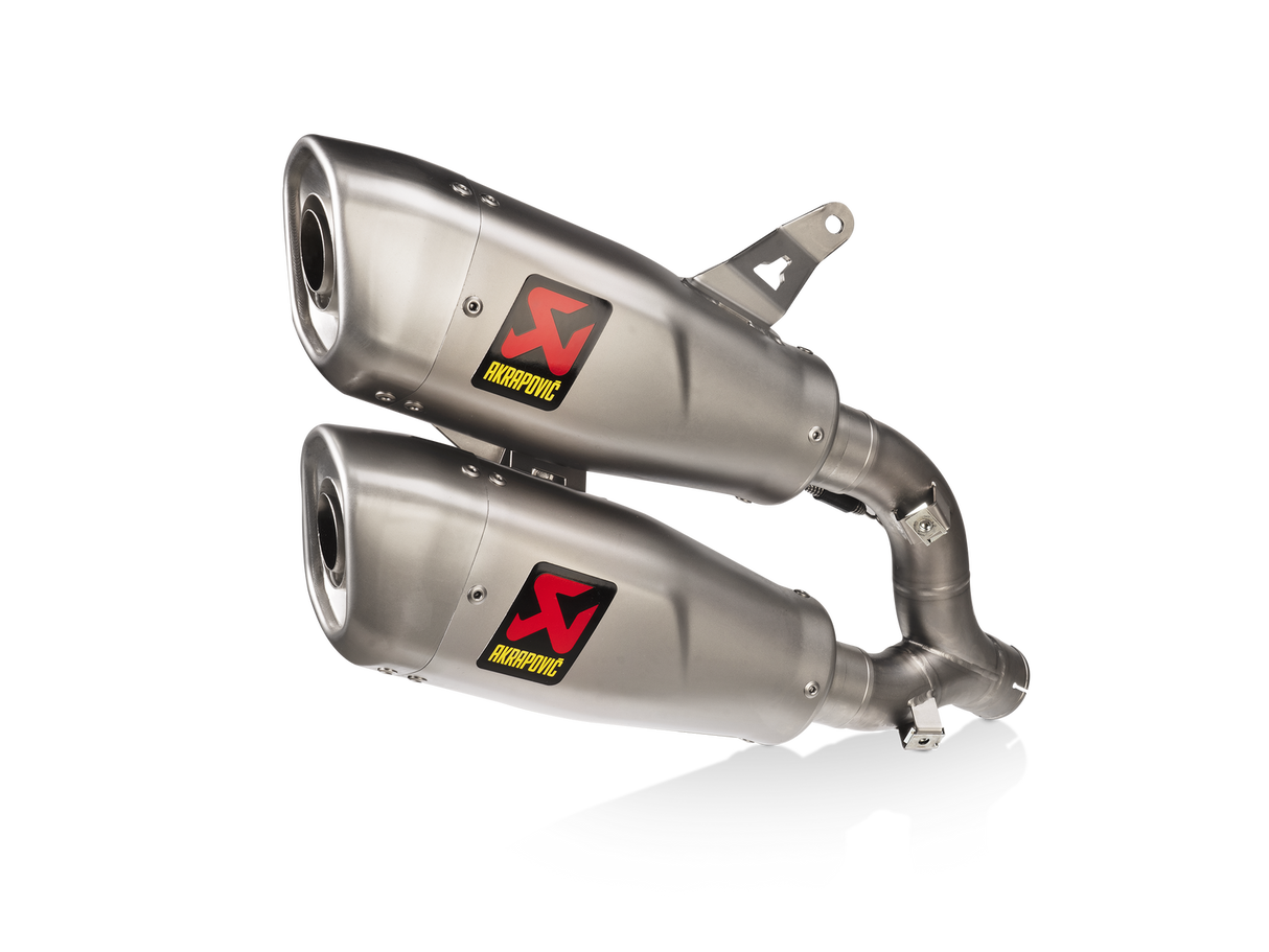 Akrapovic Slip-On Line Titanium Muffler System w/Titanium End Cap for Ducati Monster 21-Up