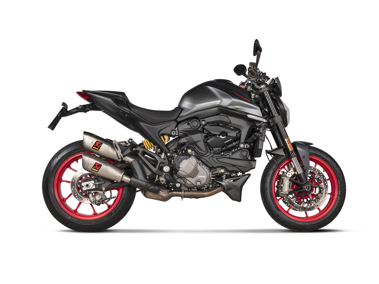 Akrapovic Slip-On Line Titanium Muffler System w/Titanium End Cap for Ducati Monster 21-Up