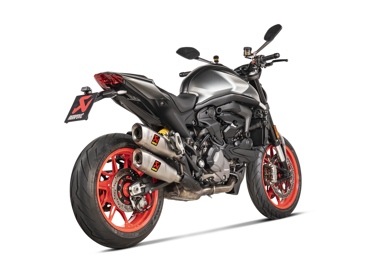 Akrapovic Slip-On Line Titanium Muffler System w/Titanium End Cap for Ducati Monster 21-Up