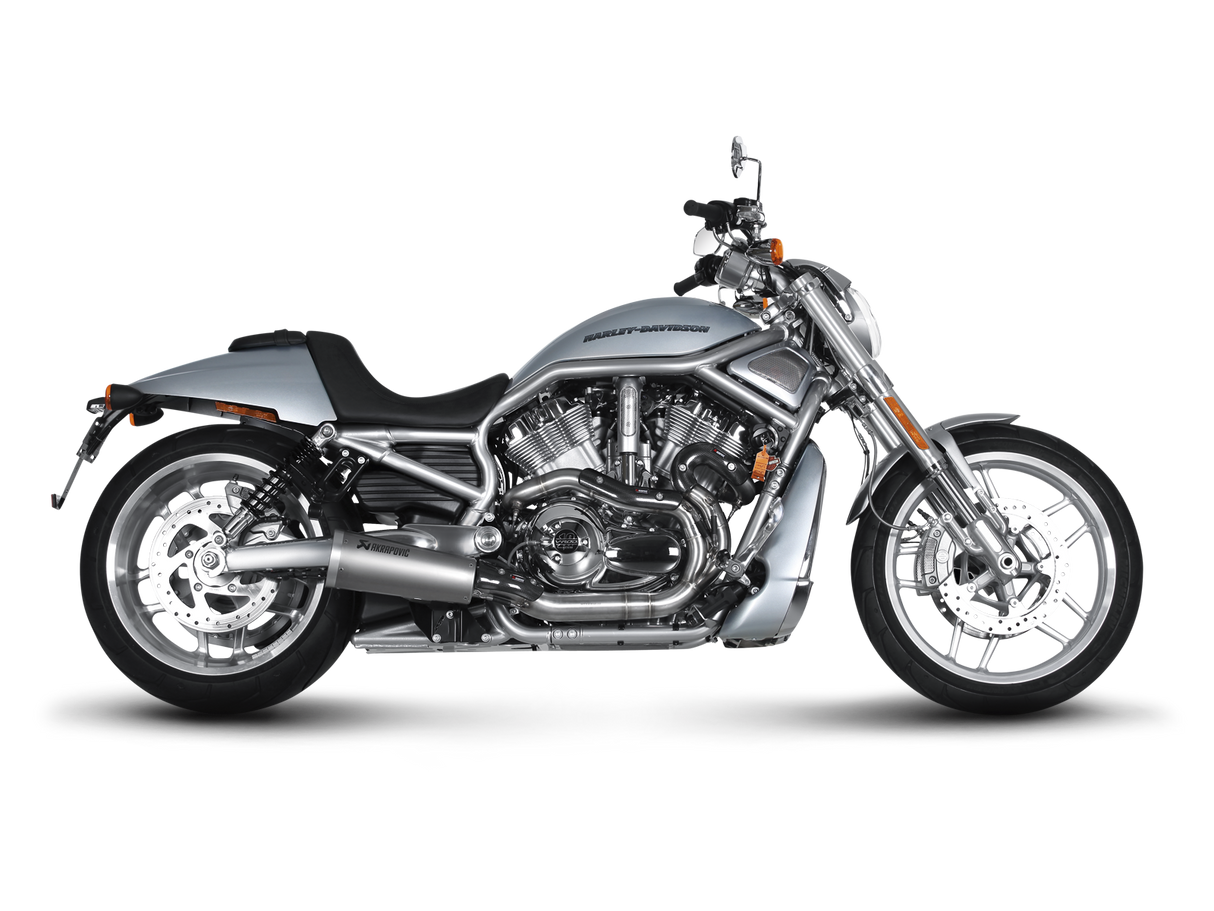 Akrapovic Open Line Titanium Exhaust System w/Titanium End Cap & Carbon Heat Shield for Harley-Davidson V-Rod VRSCF/VRSCDX 09-16 Models