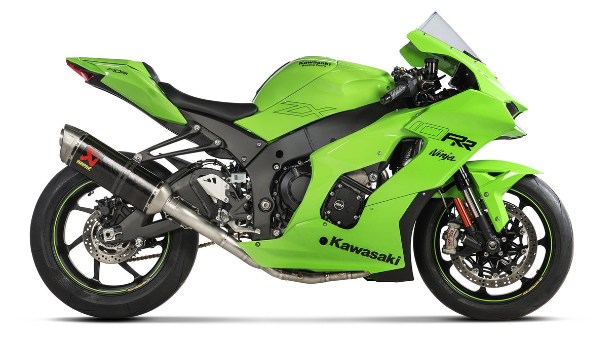 Akrapovic Racing Line Carbon Exhaust System w/Titanium End Cap for Kawasaki Ninja ZX-10R 21-Up