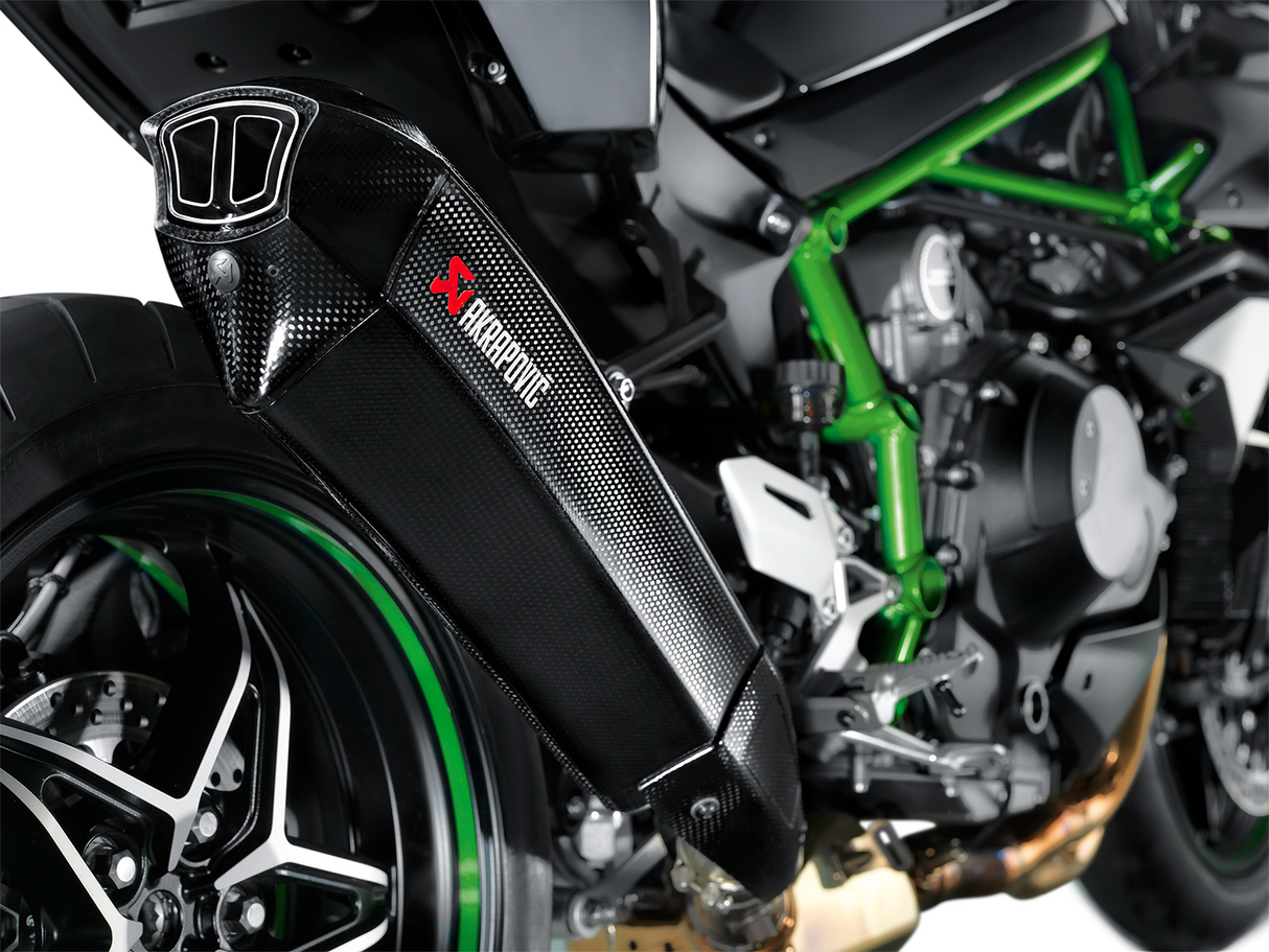 Akrapovic Slip-On Line Carbon Muffler System w/Carbon End Cap for Kawasaki Ninja H2 15-20