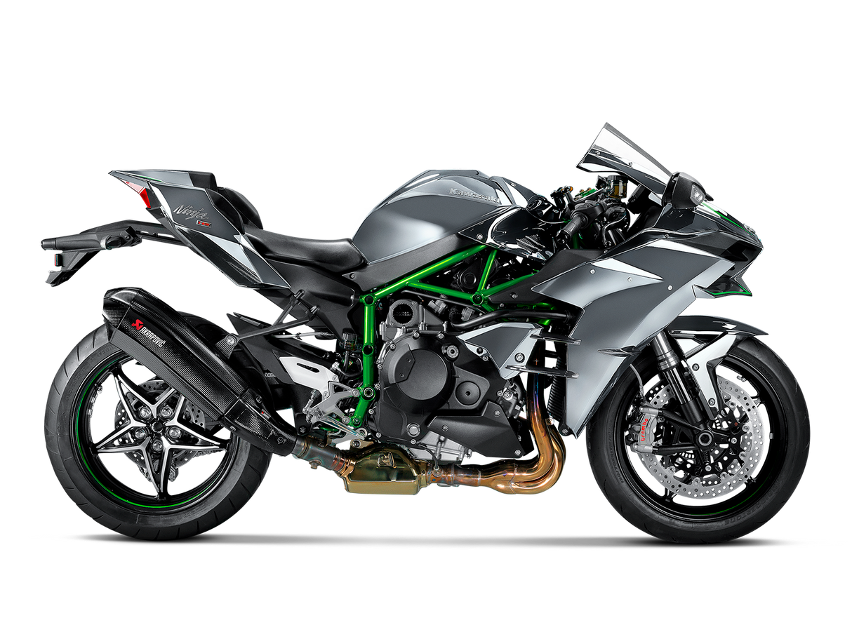 Akrapovic Slip-On Line Carbon Muffler System w/Carbon End Cap for Kawasaki Ninja H2 15-20