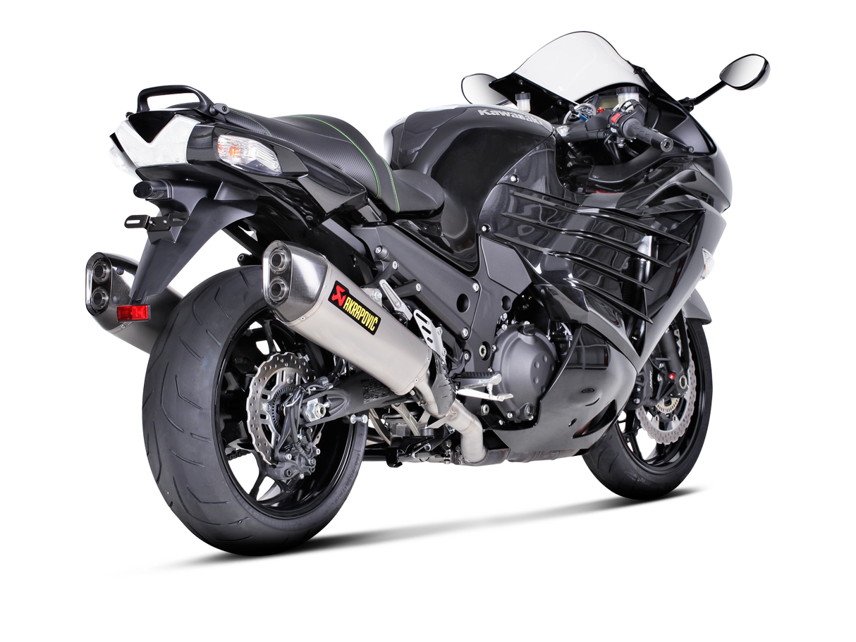 Akrapovic Slip-On Line Titanium Muffler System w/Carbon End Cap for Kawasaki ZZR 1400/ZX14R 12-15