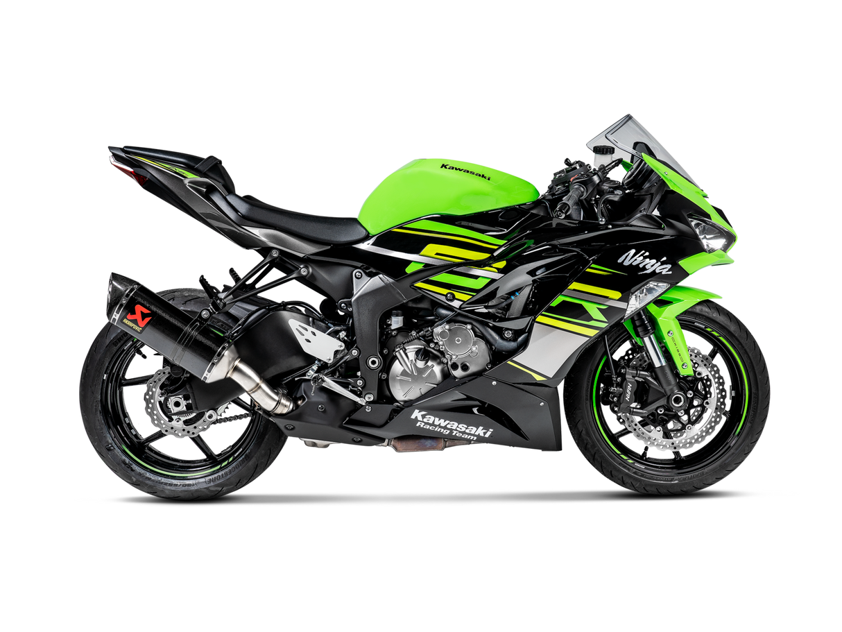 Akrapovic Slip-On Line Carbon Muffler System w/Carbon End Cap for Kawasaki Ninja ZX-6R 09-Up