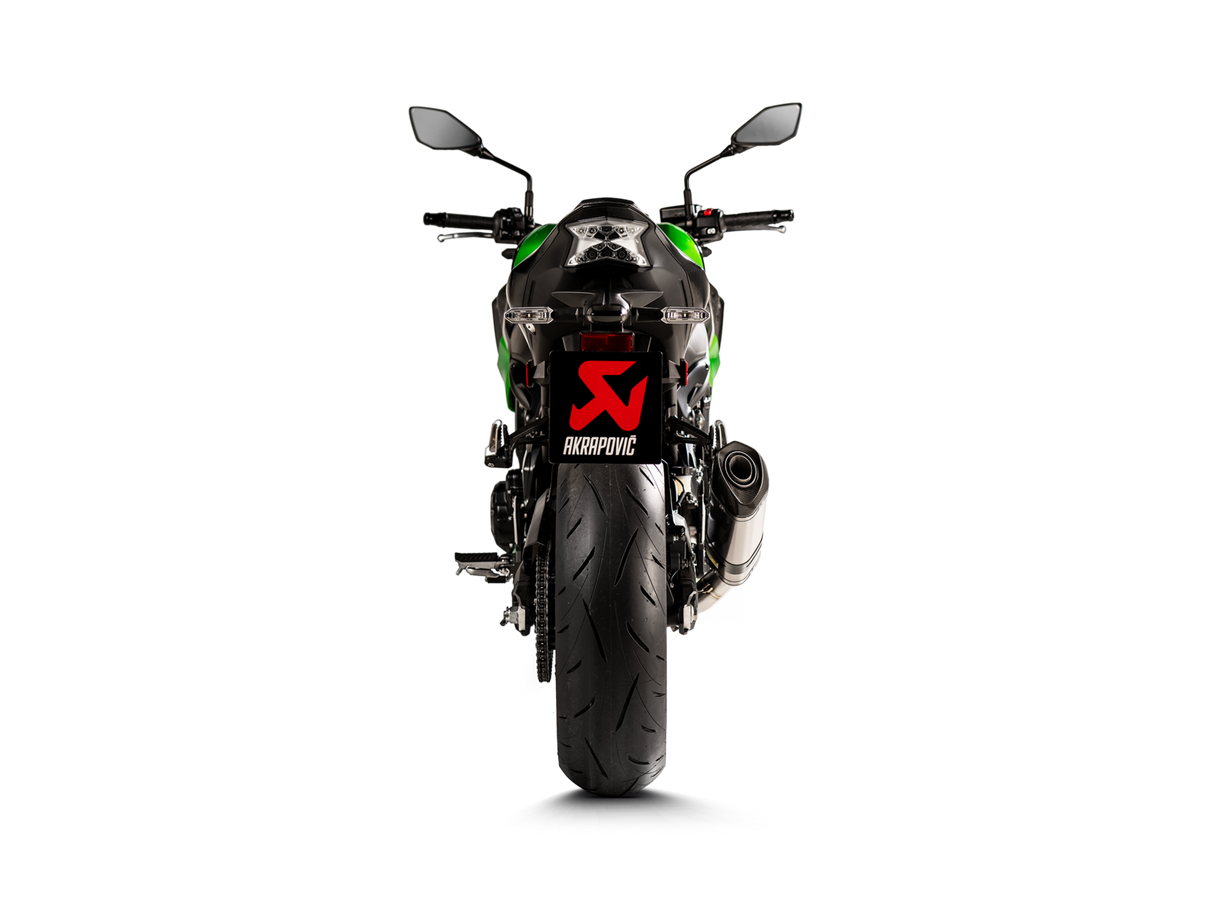 Akrapovic Slip-On Line Titanium Muffler System w/Carbon End Cap (ECE Approved) for Kawasaki Z900 20-Up