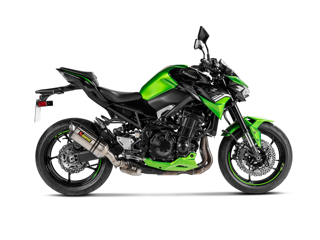 Akrapovic Slip-On Line Titanium Muffler System w/Carbon End Cap (ECE Approved) for Kawasaki Z900 20-Up