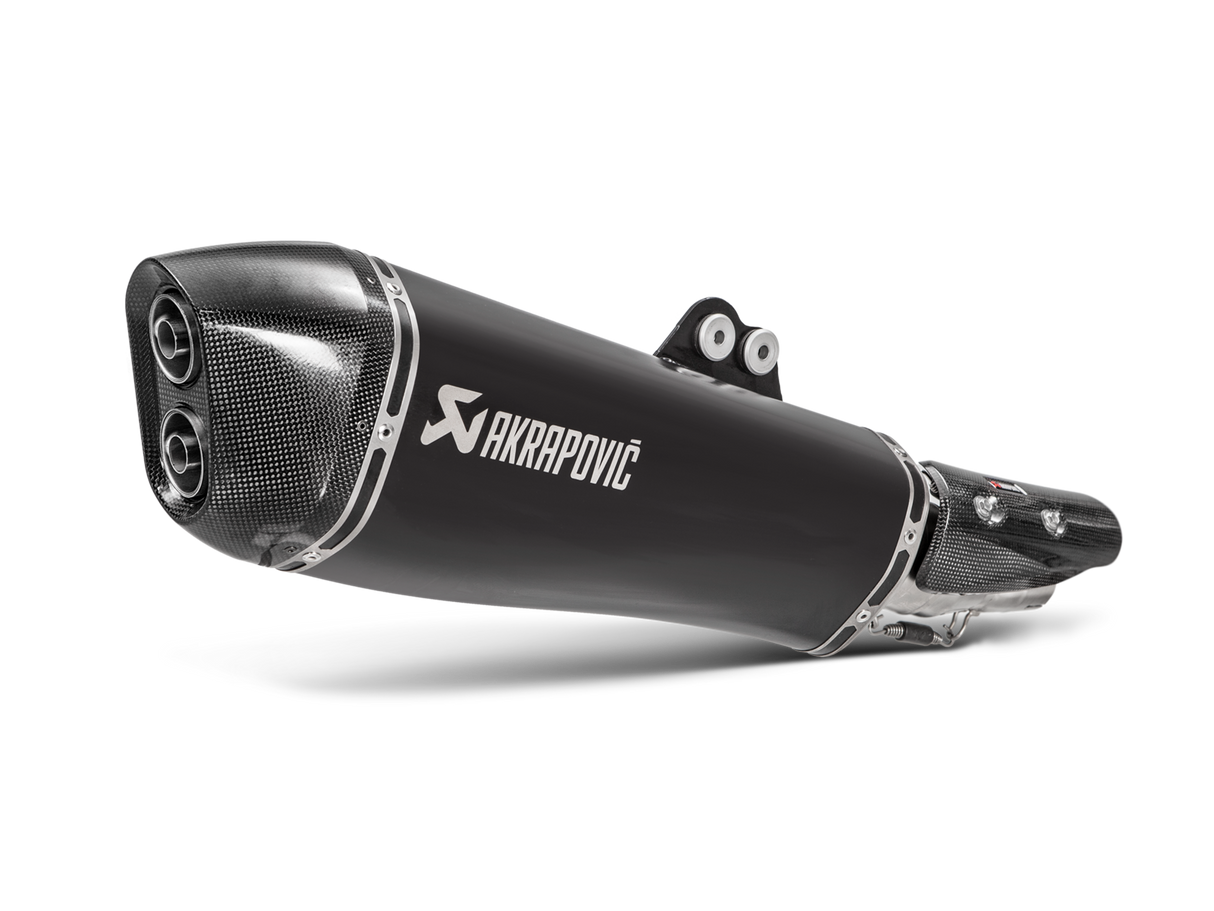 Akrapovic Slip-On Line Black Stainless Steel Muffler System w/Carbon End Cap for Kymco AK 550 17-20