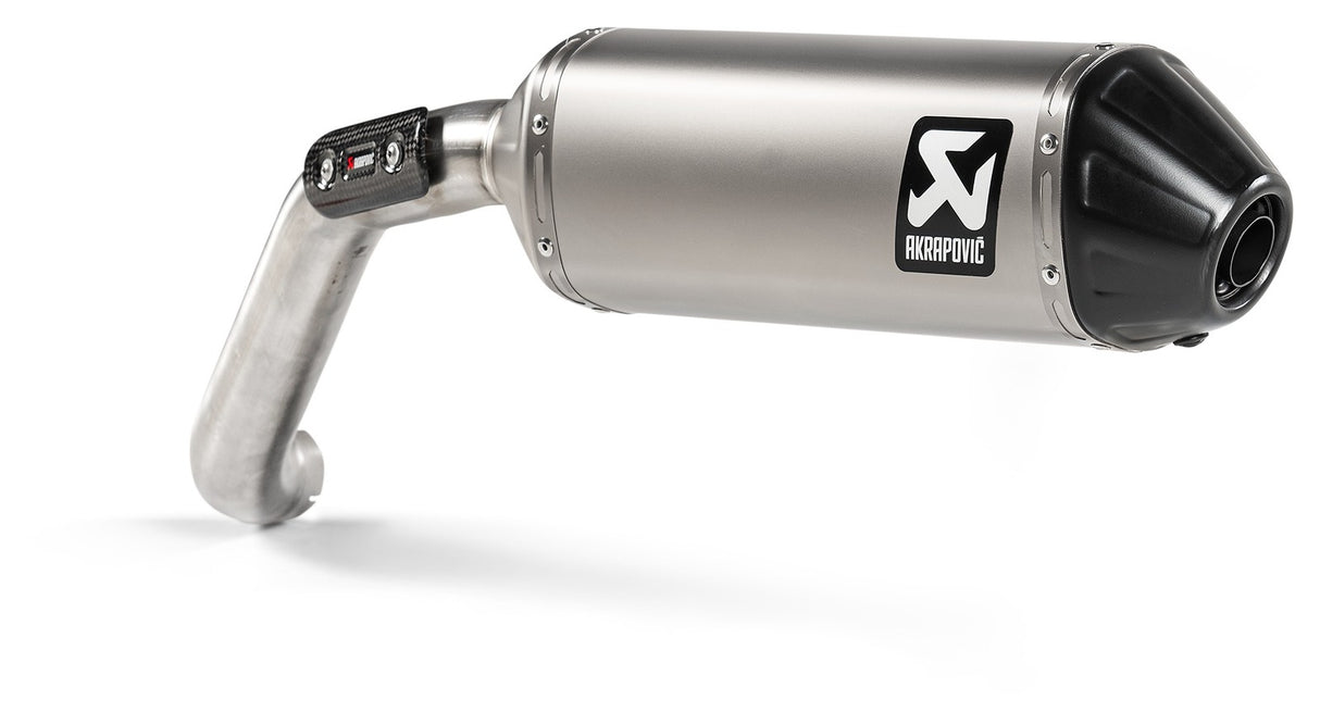 Akrapovic Slip-On Line Titanium Muffler System w/Black Titanium End Cap for Moto Guzzi V85TT 19-20