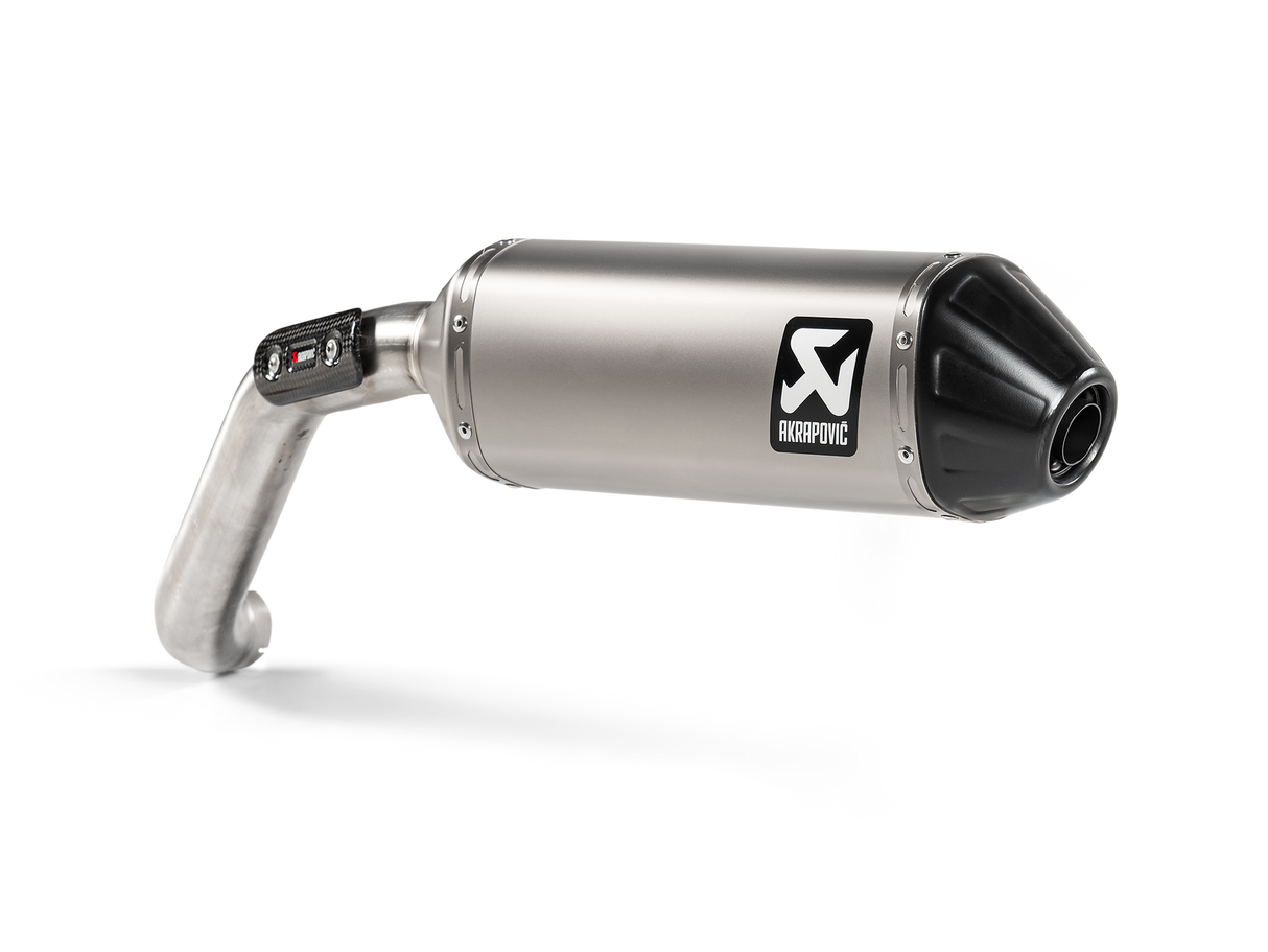 Akrapovic Slip-On Line Titanium Muffler System w/Black Titanium End Cap for Moto Guzzi V85TT 19-Up