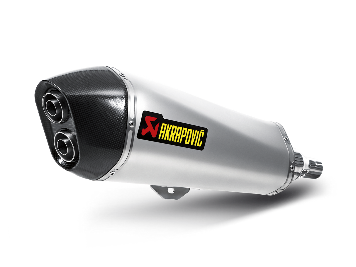 Akrapovic Slip-On Line Stainless Steel Muffler System w/Carbon End Cap for Piaggio Beverly 400/500/MP3 400/RST/LT/MP3 500/LT/XEvo 400/Gilera Fuoco 500