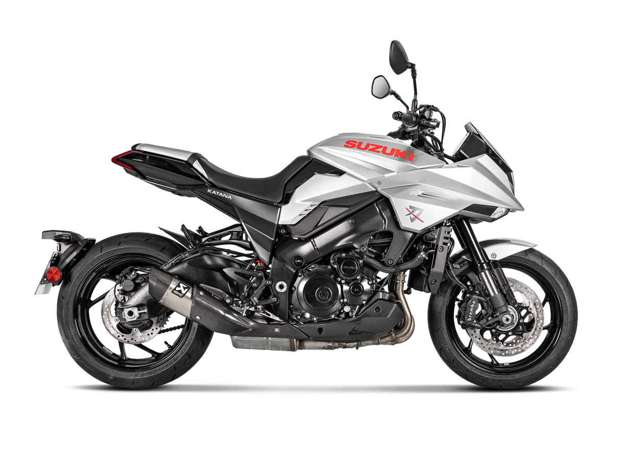 Akrapovic Slip-On Line Titanium Muffler System w/Carbon End Cap & Heat Shield for Suzuki Katana 19-20/GSX-S 1000/1000GT/950 15-20