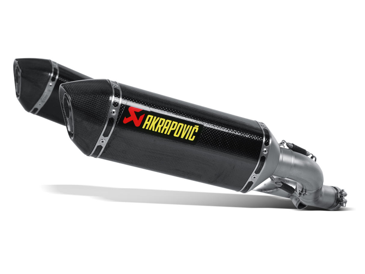 Akrapovic Twin Slip-On Line Carbon Muffler System w/Carbon End Cap for Suzuki GSX-R1000 09-11