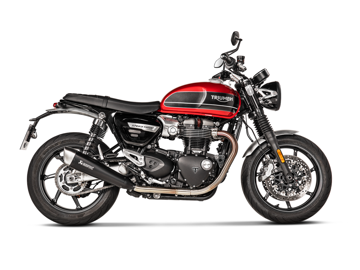 Akrapovic Slip-On Line Black Titanium Muffler System w/Titanium End Cap for Triumph Speed Twin 19-20