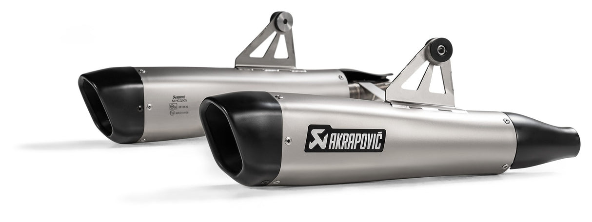 Akrapovic Slip-On Line Titanium Muffler System w/Black Titanium End Cap for Triumph Bonneville T100 17-20/T120 16-20