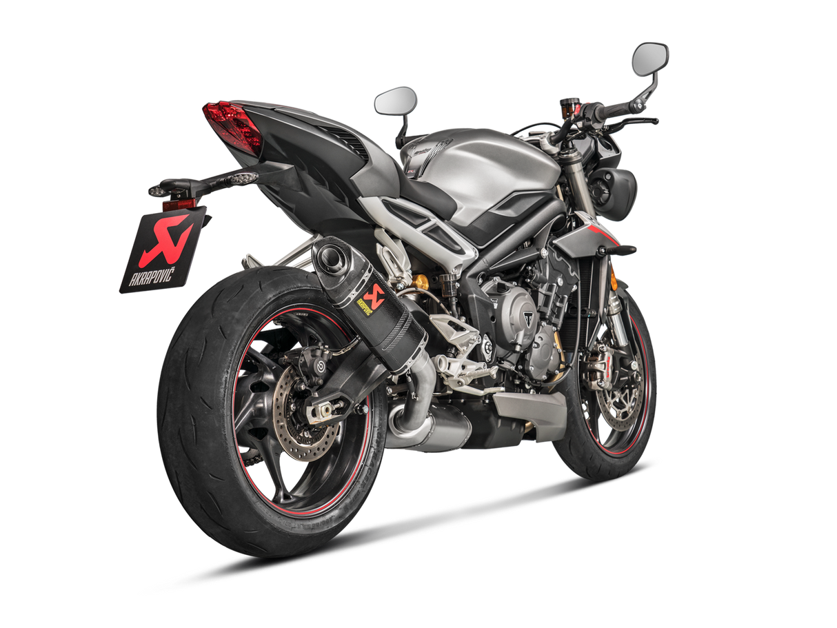 Akrapovic Slip-On Line Carbon Muffler System w/Carbon End Cap for Triumph Street Triple 765 S/R/RS 17-19