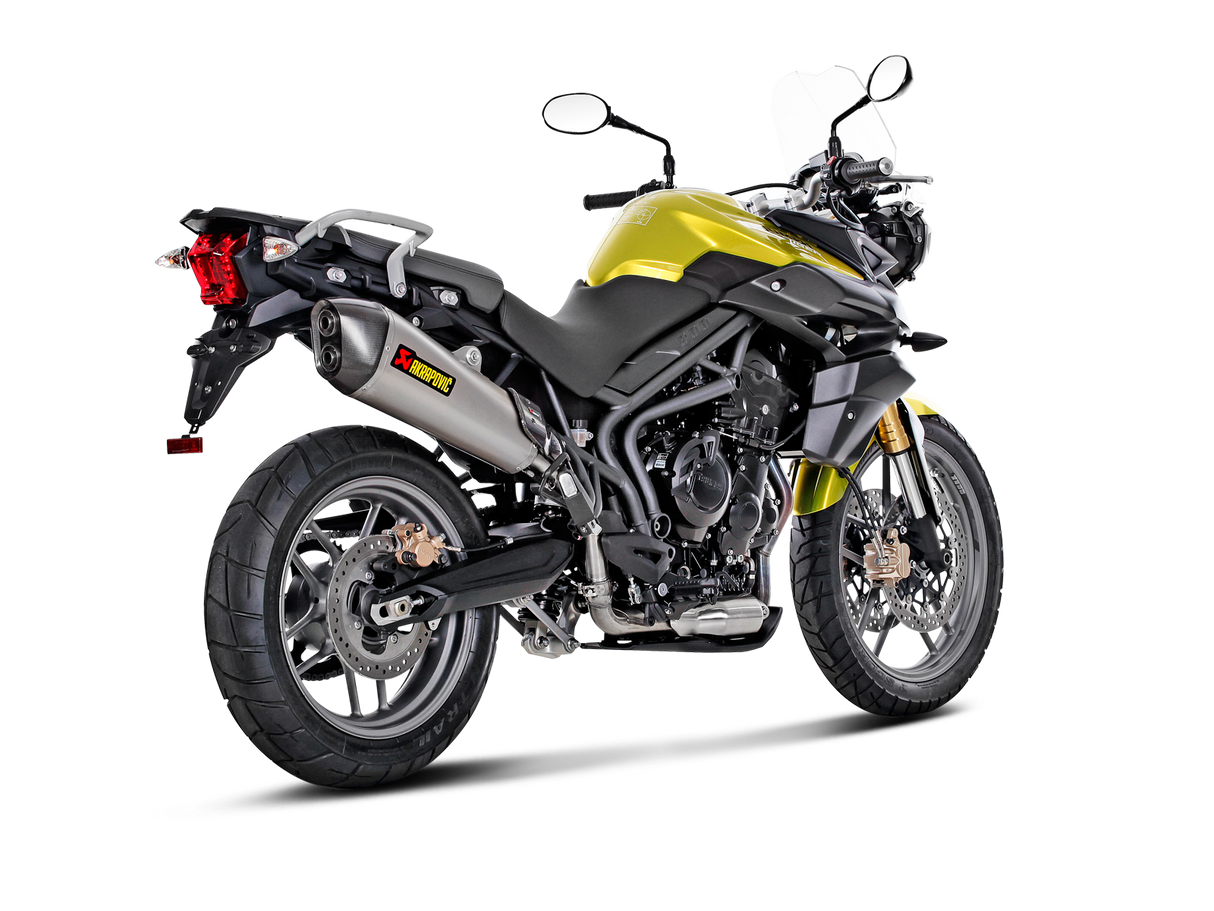 Akrapovic Slip-On Line Titanium Muffler System w/Carbon End Cap for Triumph Tiger 800 XC/XR/XRx/XCx/XRT/XCA 11-16