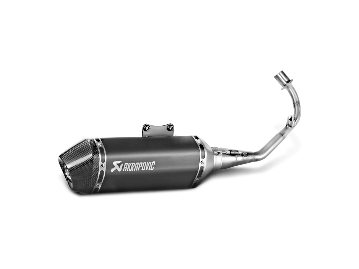 Akrapovic Racing Line Black Stainless Steel Exhaust System w/Carbon End Cap for Vespa Primavera 125ie 3V 14-20