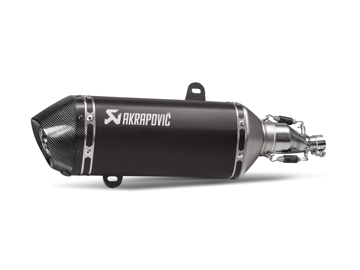 Akrapovic Slip-On Line Black Stainless Steel Muffler System w/Carbon End Cap for Vespa GTS 125/Super/Sport/Tech 17-20