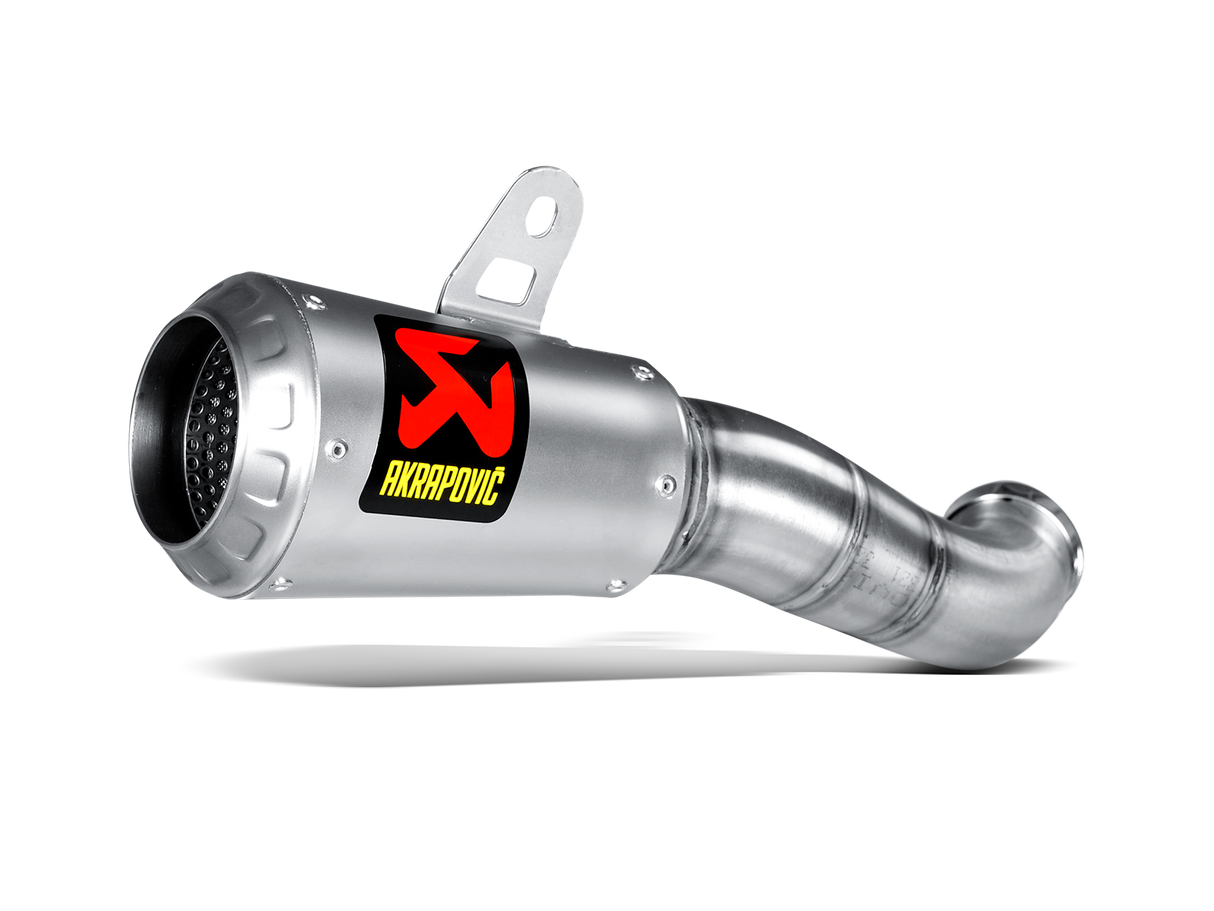 Akrapovic Slip-On Line Stainless Steel Muffler System w/Titanium End Cap for Yamaha YZF-R25 14-21/YZF-R3 15-21/MT-03 16-21