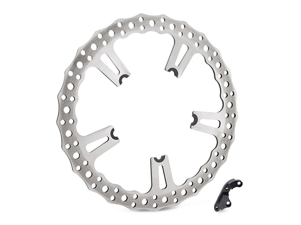 Arlen Ness AN-02-991 15" Left Front Jagged Big Brake Disc Rotor for Dyna 06-17 w/OEM Cast Wheel