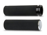 Arlen Ness AN-07-326 Knurled Fusion Handgrips Chrome for Harley-Davidson Big Twin 08-24 w/Throttle-By-Wire