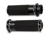 Arlen Ness AN-07-331 Beveled Fusion Handgrips Black for H-D w/Throttle Cable