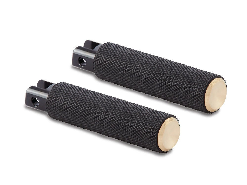 Arlen Ness AN-07-944 Knurled Fusion Front Rider Footpegs Brass for Softail 18-Up