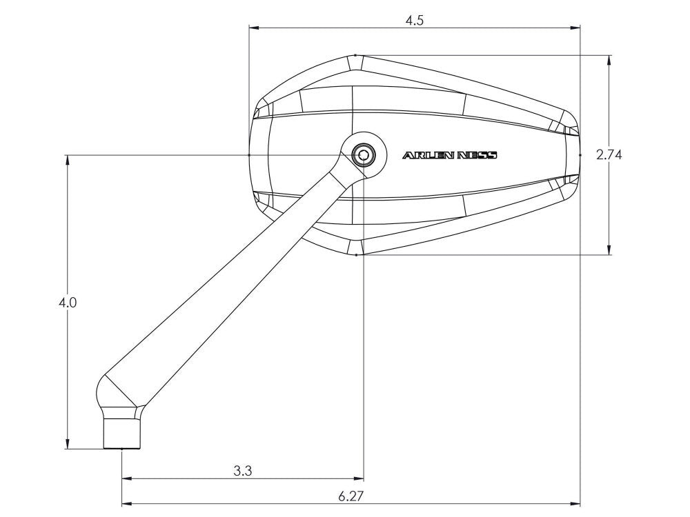 Arlen Ness AN-13-156 Mini Stocker Forged Mirror Black for Left Side