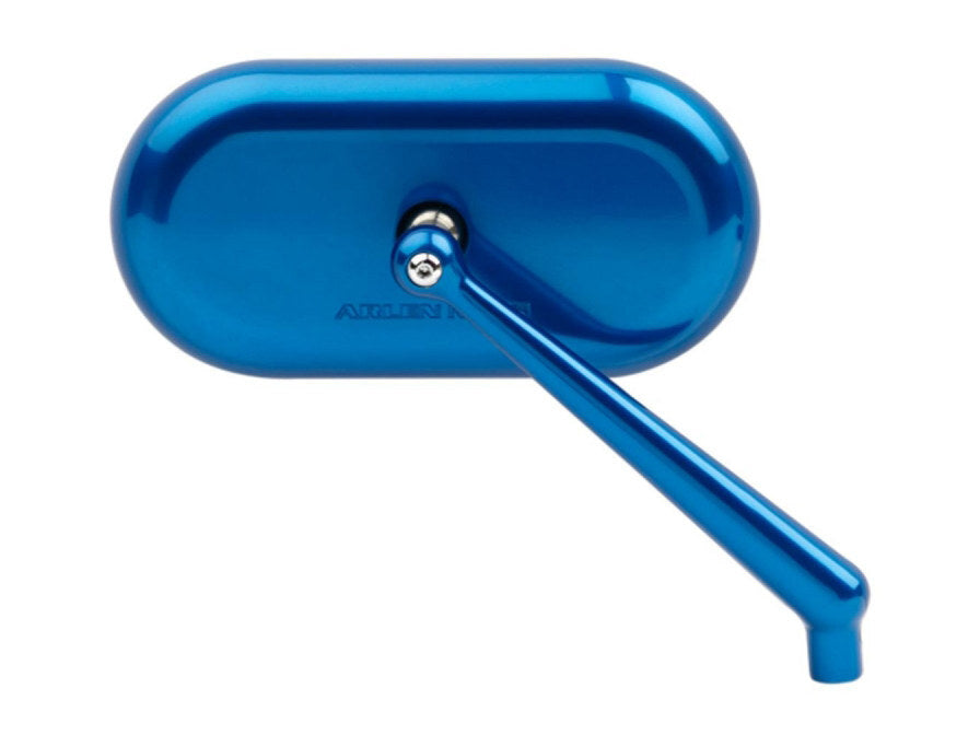 Arlen Ness AN-13-177 Forged Oval Mirror Blue for Right Side