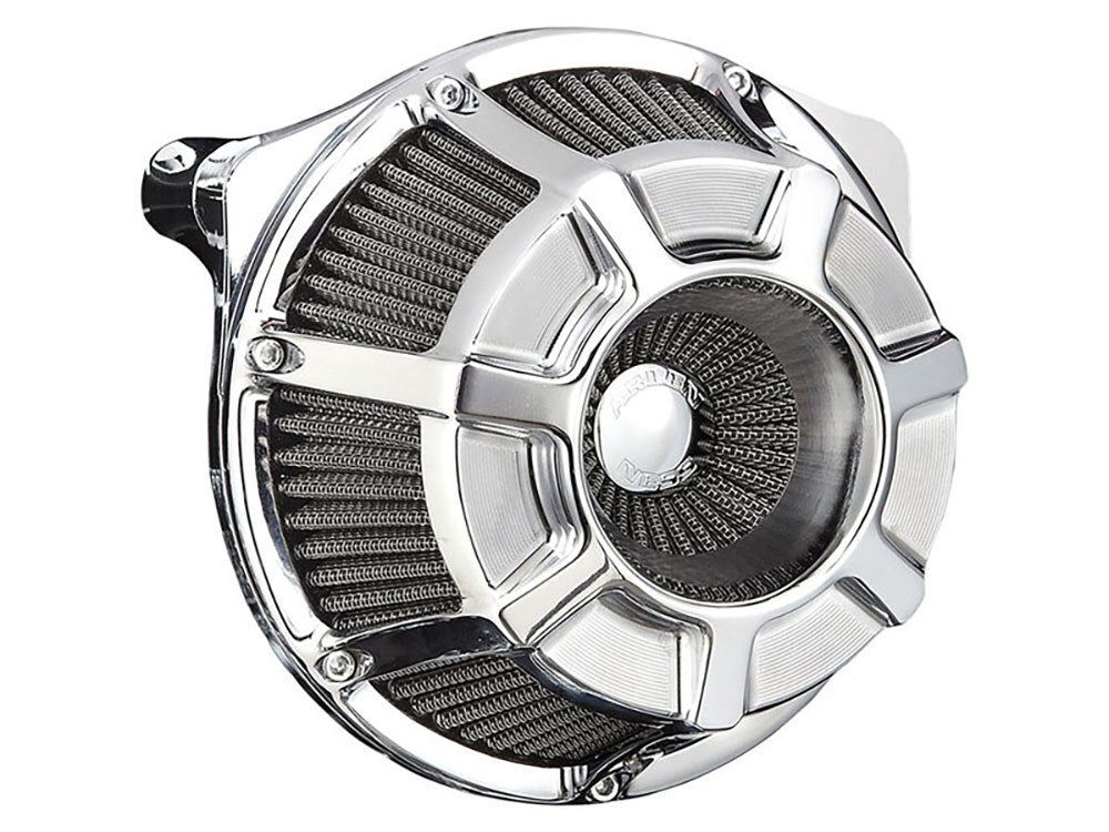 Arlen Ness AN-18-934 Beveled Air Cleaner Kit Chrome for Big Twin 99-17 w/CV Carb or Cable Operated Delphi EFI