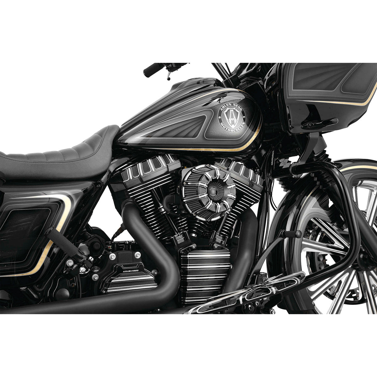 Arlen Ness AN-18-947 10-Gauge Air Cleaner Kit Black Contrast Cut for Milwaukee-Eight Touring 17-Up/Softail 18-Up